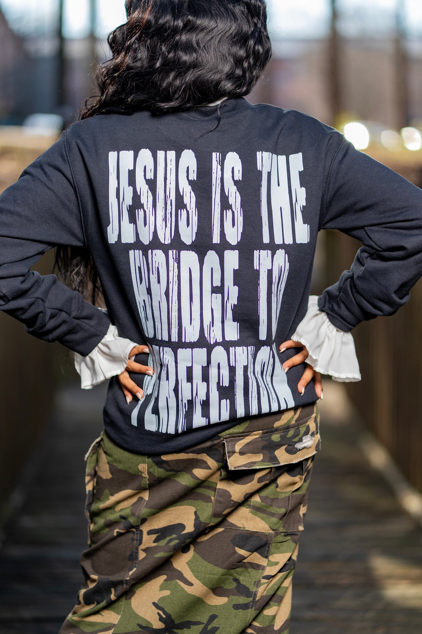 "im-perfect" Logo Crewneck – Black & White Colorway