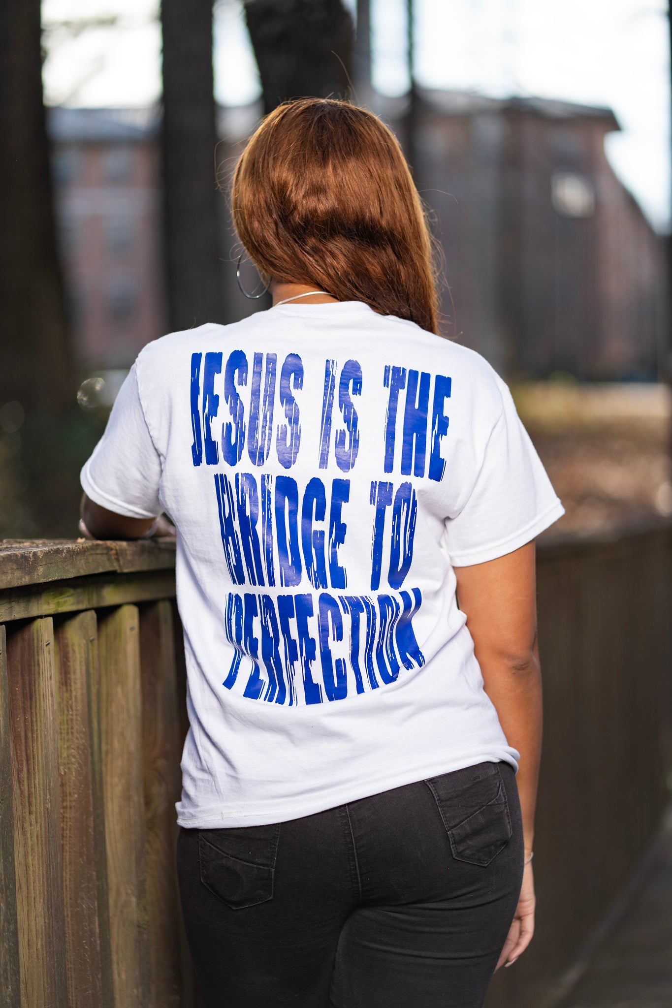 "im-perfect" Logo Tee – White & Royal Blue