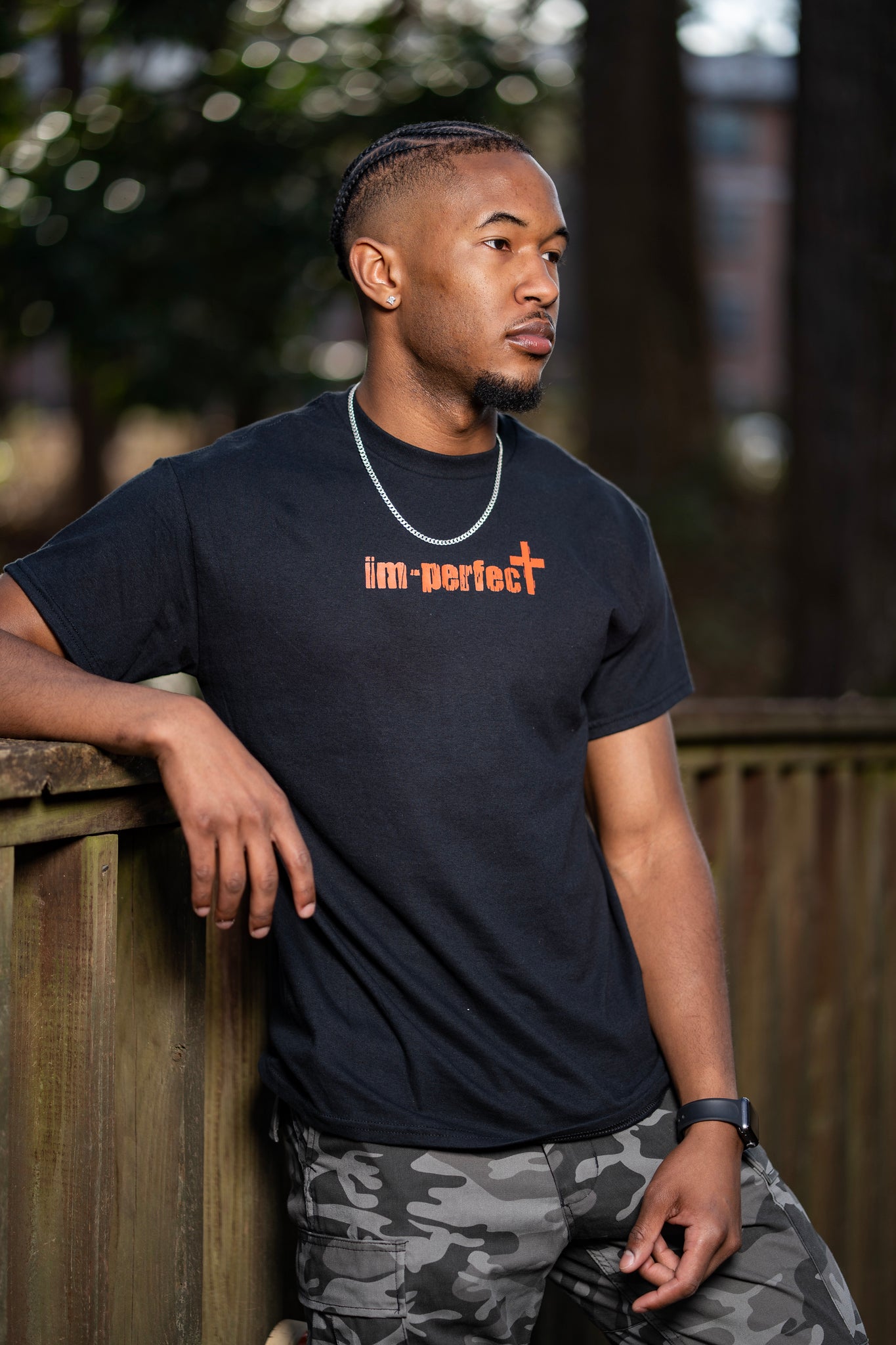 "im-perfect" Logo Tee – Black & Orange Colorway