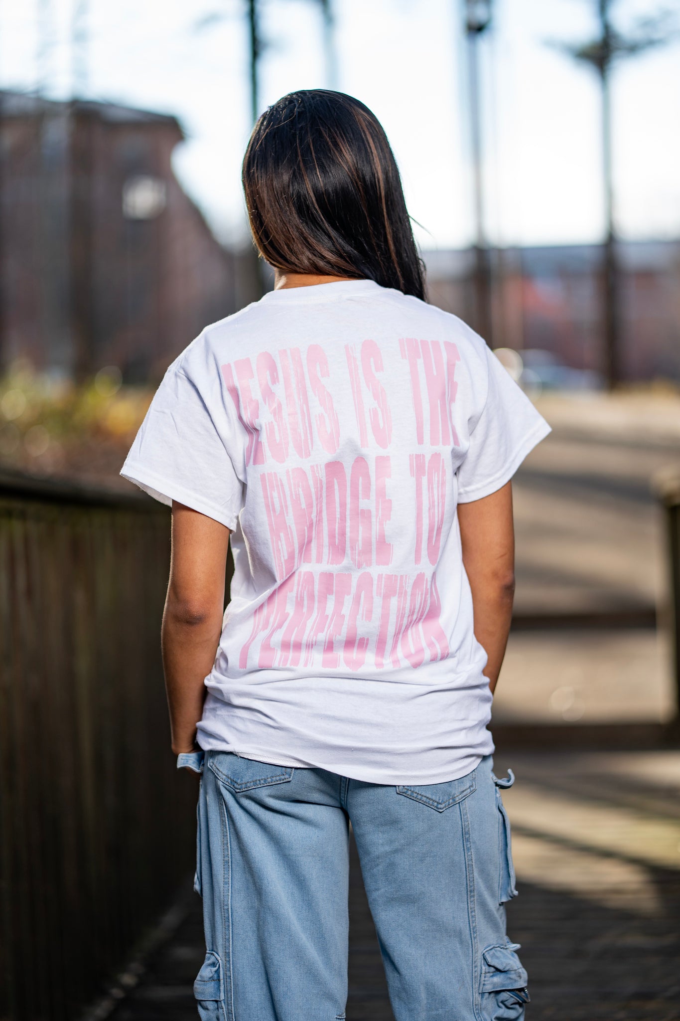 "im-perfect" Logo Tee – White & Pink Colorway