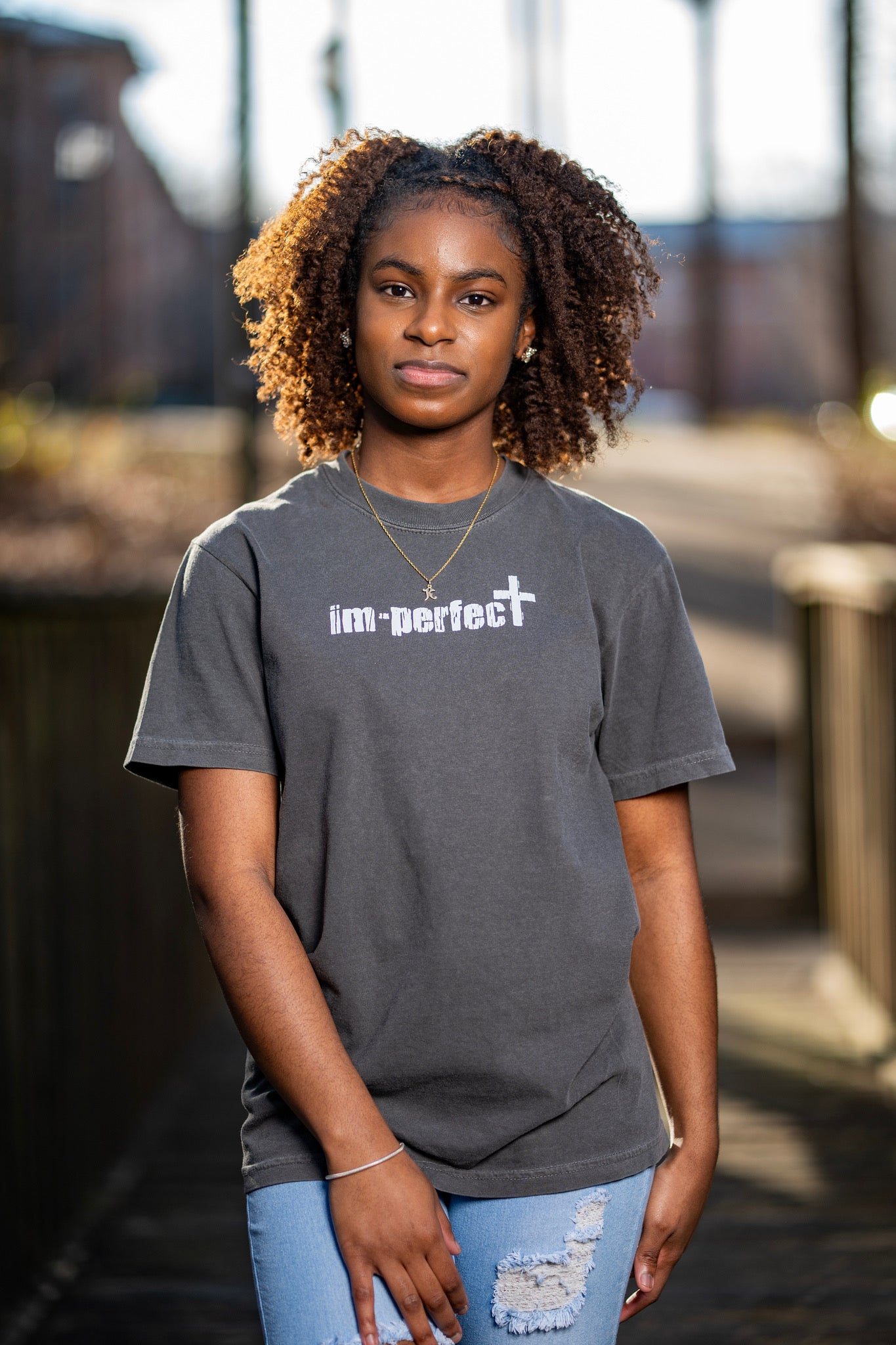 "im-perfect" Tee – Gray & White Colorway