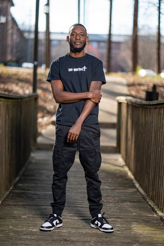 "im-perfect" Logo Tee – Black & White Colorway