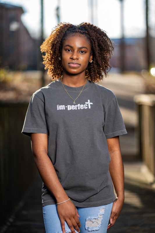 "im-perfect" Tee – Gray & White Colorway